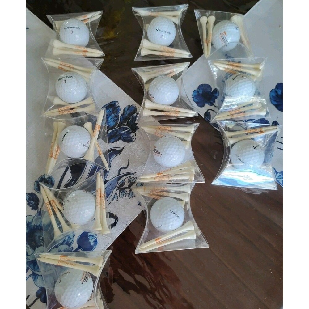 New TaylorMade 12 Golf balls W/ 6 Tees In Each Pack 0-2-3